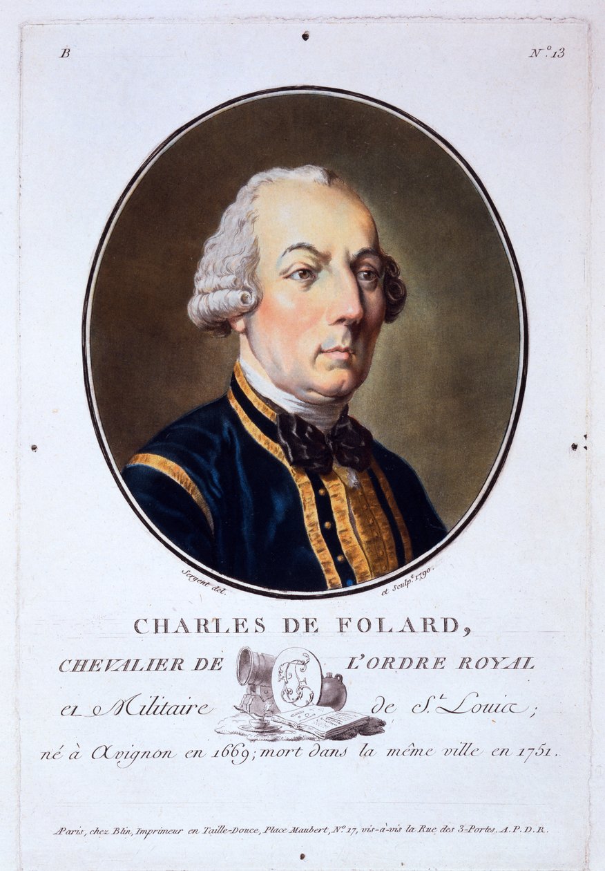Charles de Folard, fra Portraits of Great Men, Illustrious Women, and Memorable Subjects of France, udgivet 1787-92 af French School