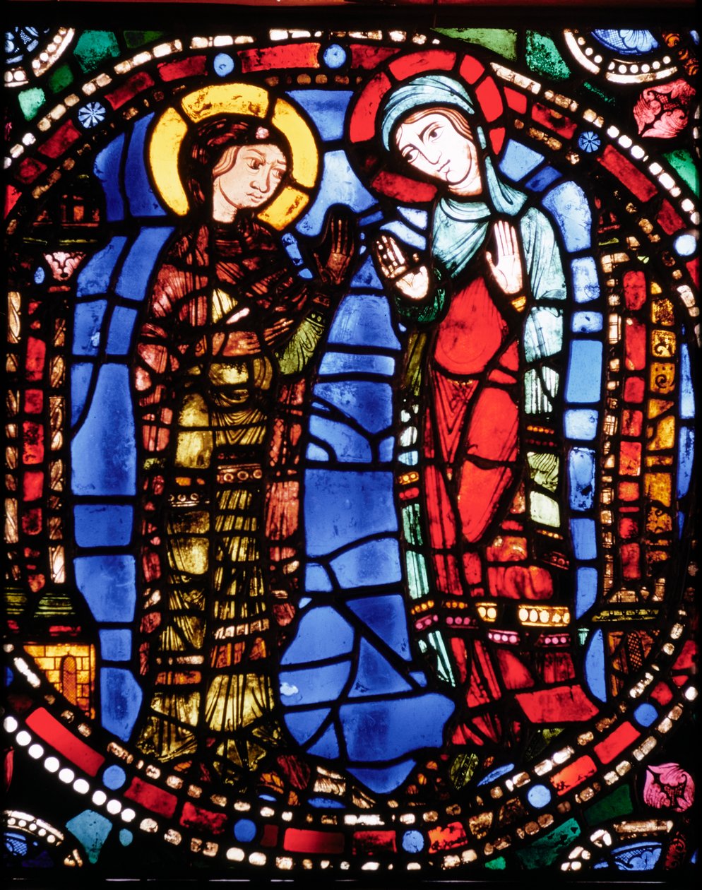 Chartres-katedralen, glasmaleri af den blå jomfrus bebudelse (glasmaleri) af French School