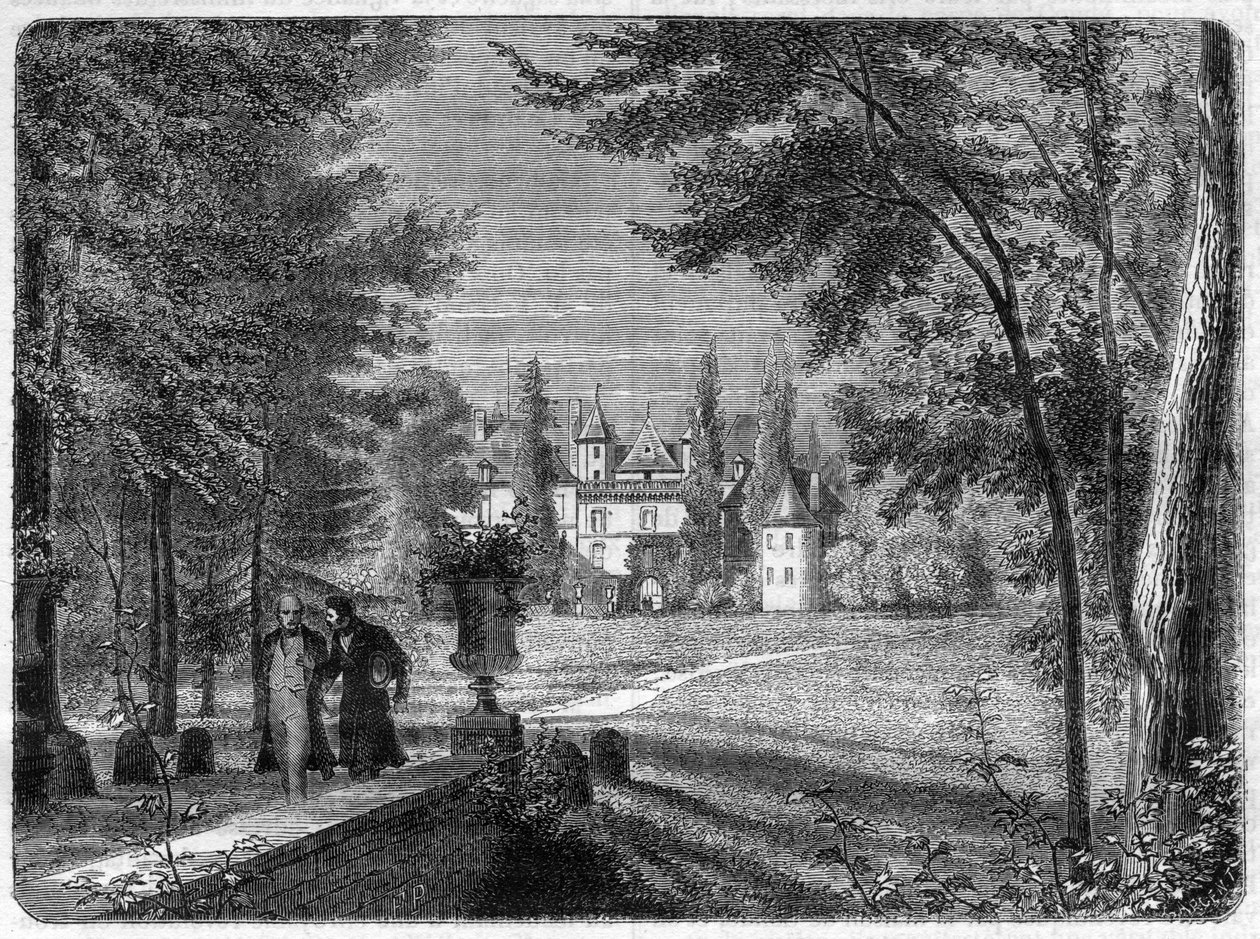 Chateau de Savigny-sur-Orge (Savigny sur Orge) residens af Louis, Nicolas DAVOUT (1770 - 1823) Marshal of the Empire - i "History of the Empire following the history of the consulat"" af Adolphe Thiers -1879 - privat samling af French School