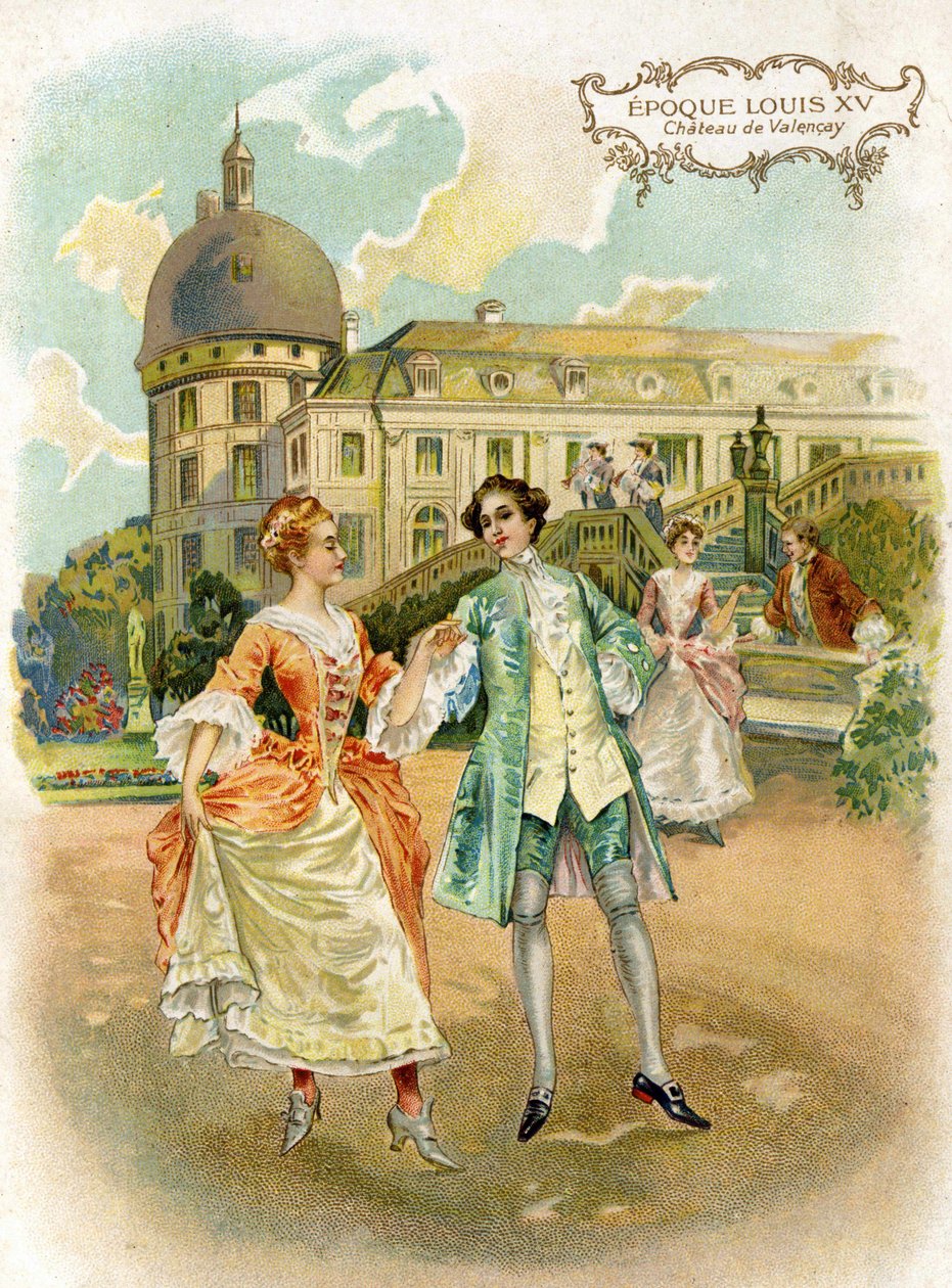 Chateau de Valencay (Indre) på det tidspunkt Ludvig XV. af French School