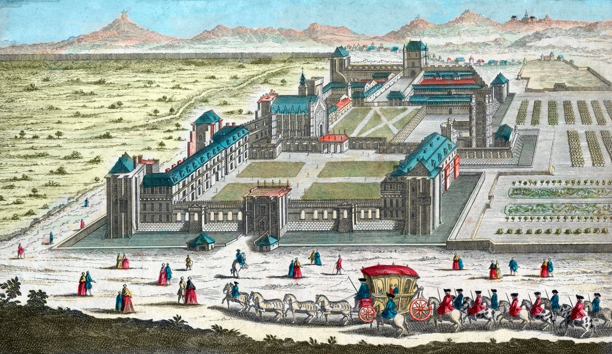 Chateau de Vincennes nær Paris - i det 18. århundrede af French School