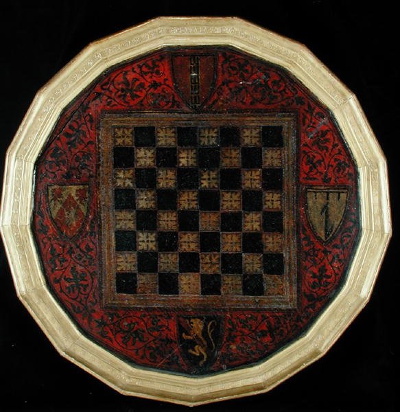 Skakbræt med fire våbenskjolde, c.1400-30 af French School