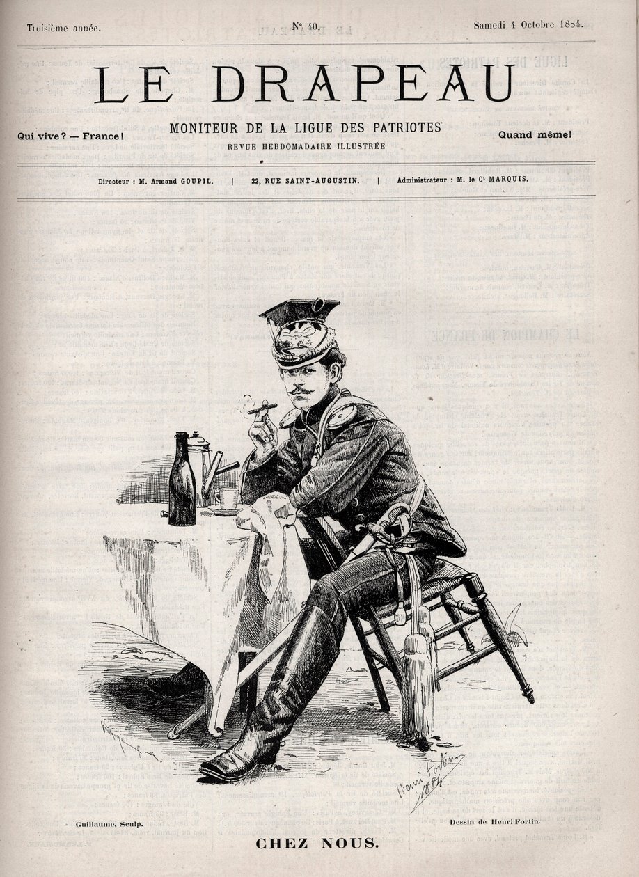 Chez Nus - cover af "The Flag - Monitor of the League of Patriotes" - 4. oktober af French School