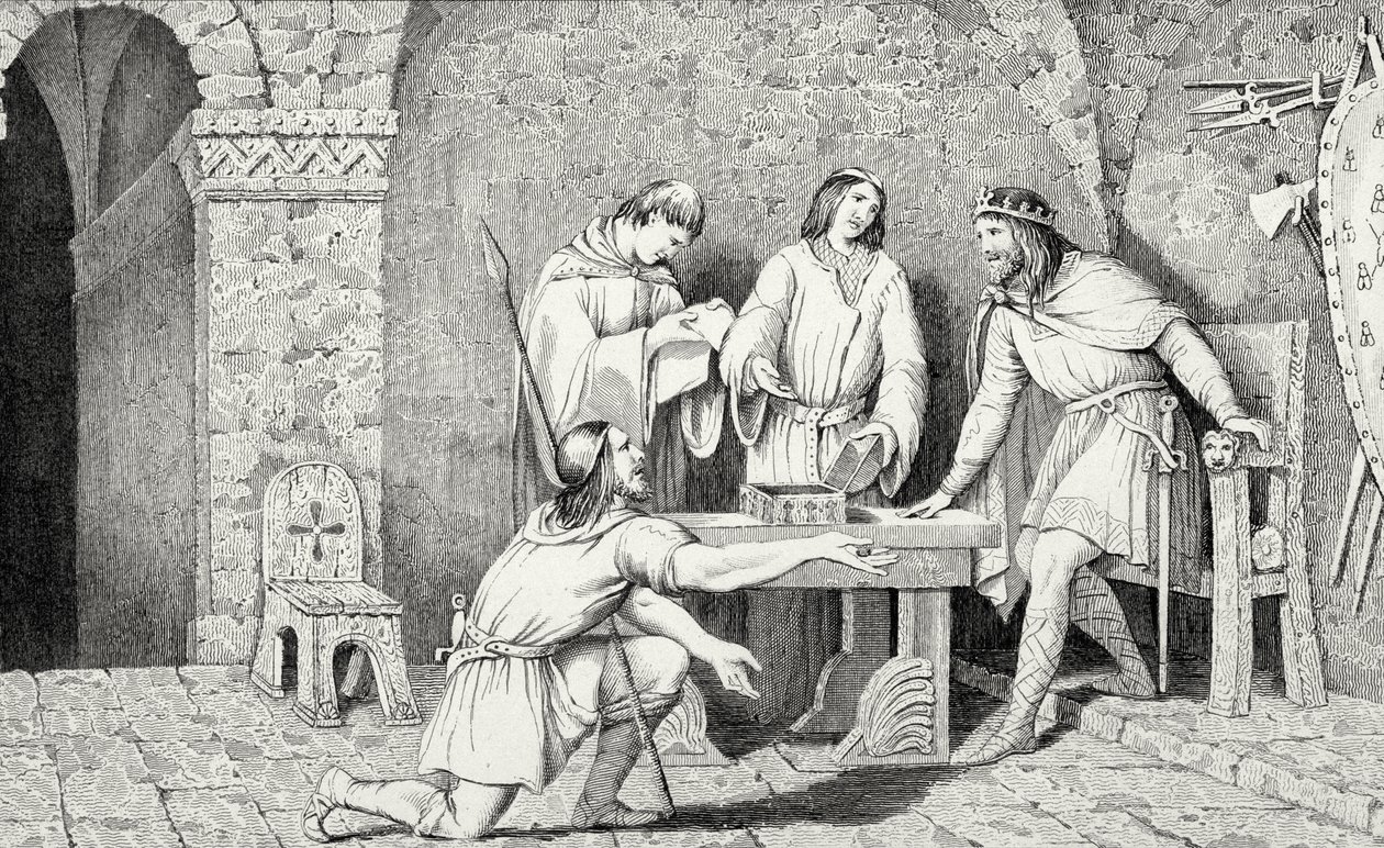 Childeric I (d.481) og historien om de to halvdele af guldmønten, fra 