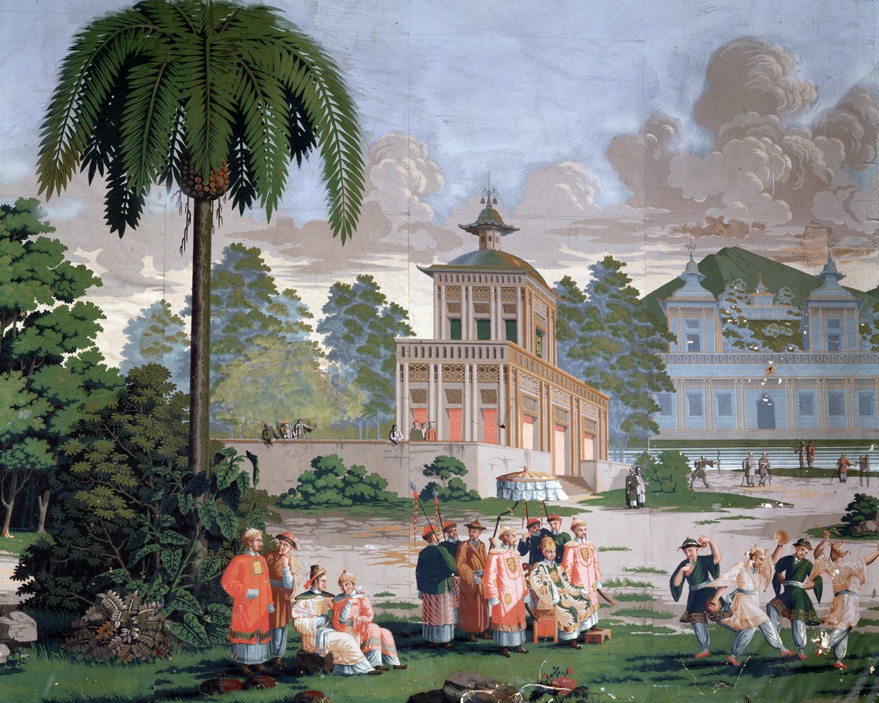 Chinoiserie - tapet på hotel de Plouer i Saint Malo (Saint-Malo). af French School