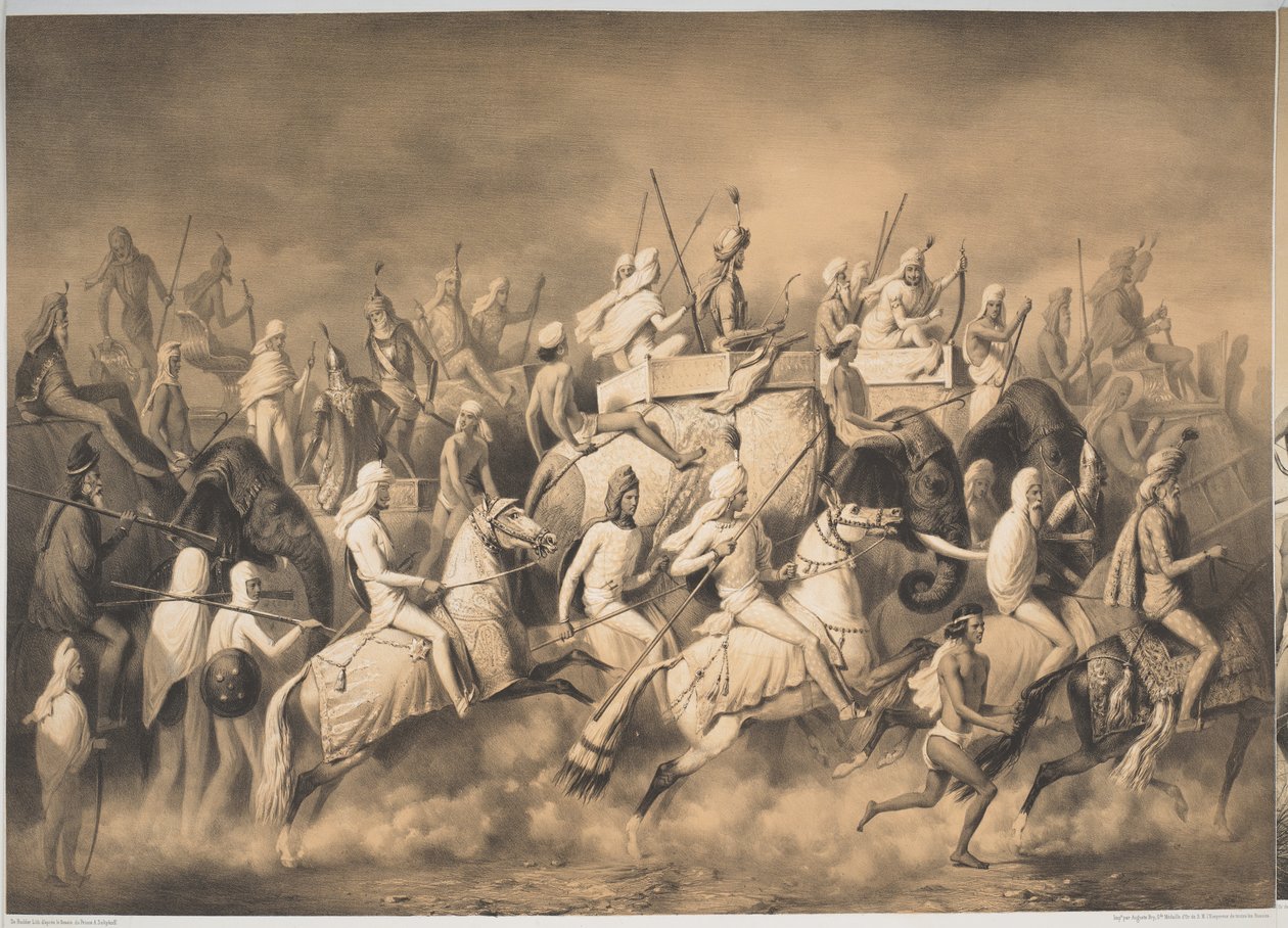 Chir Singh, Maharajah af sikherne og konge af Punjab med sit følge på jagt nær Lahore, fra 