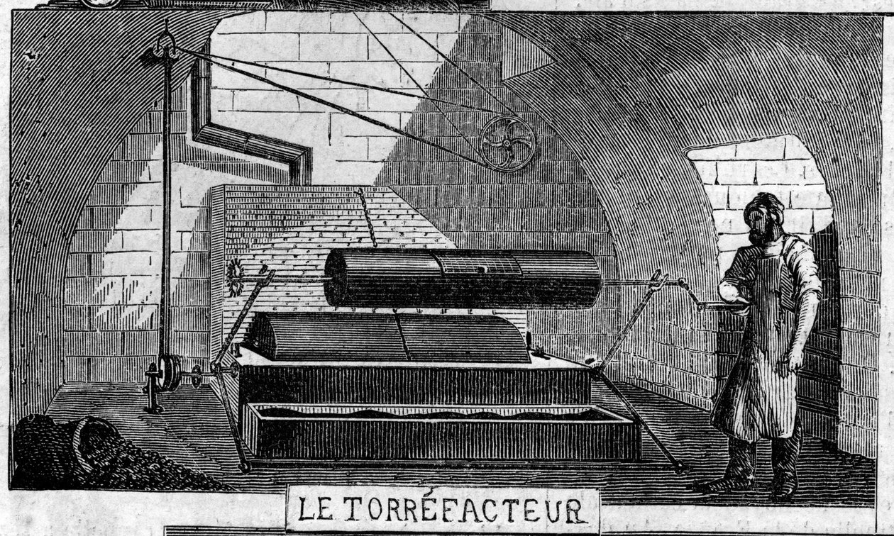 Chokoladefremstilling: torrefaktoren. Usine de M. Masson, Paris af French School