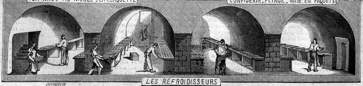 Chokoladefabrik: kølere. Fabrik af M. Masson, Paris af French School