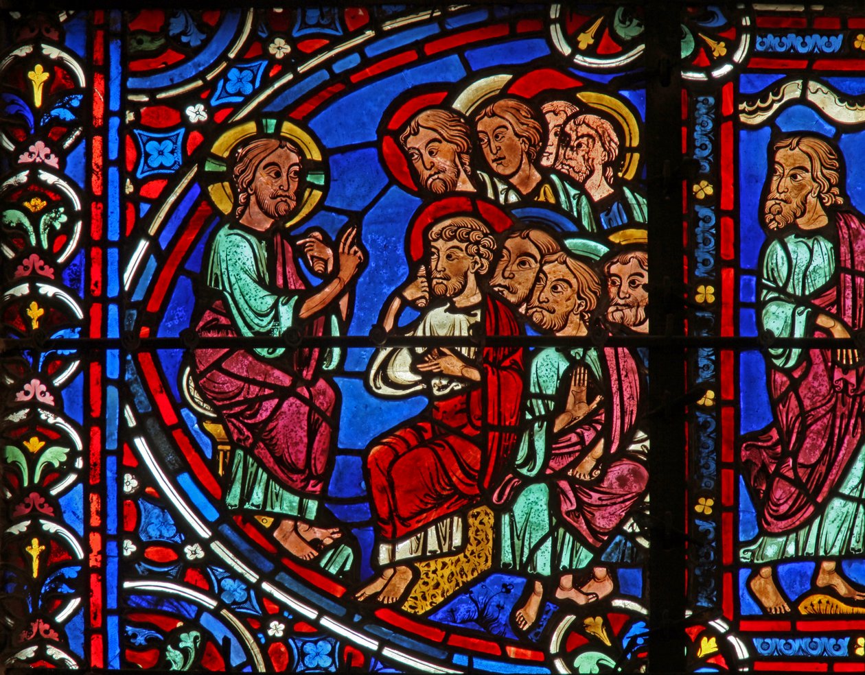 Kristus - med 2 apostle (w0) af French School