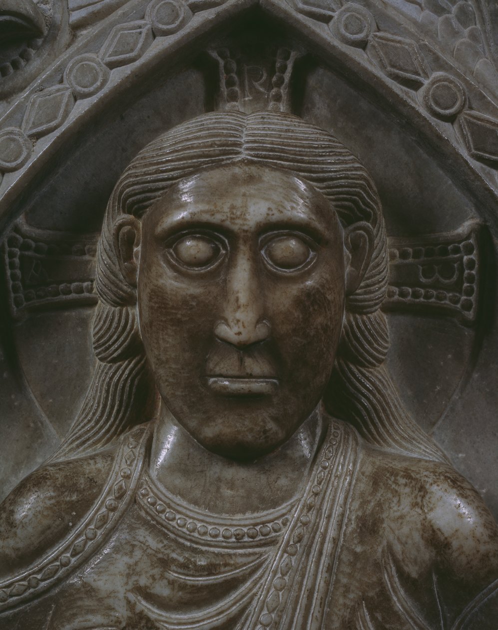 Kristus i Majestæt, detalje af ansigtet (marmor) (se også 162694) af French School