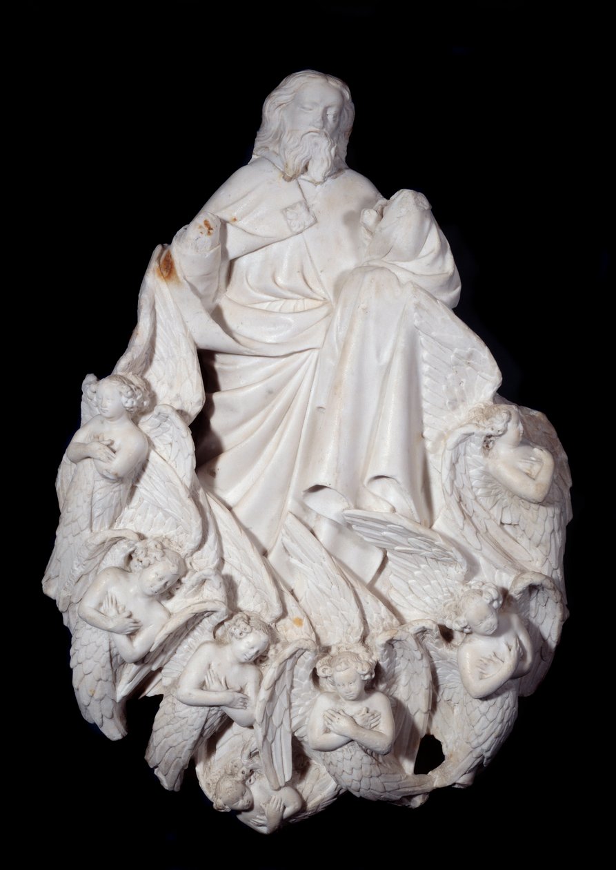 Kristus omgiver engle. Marmorskulptur, fransk skole af French School