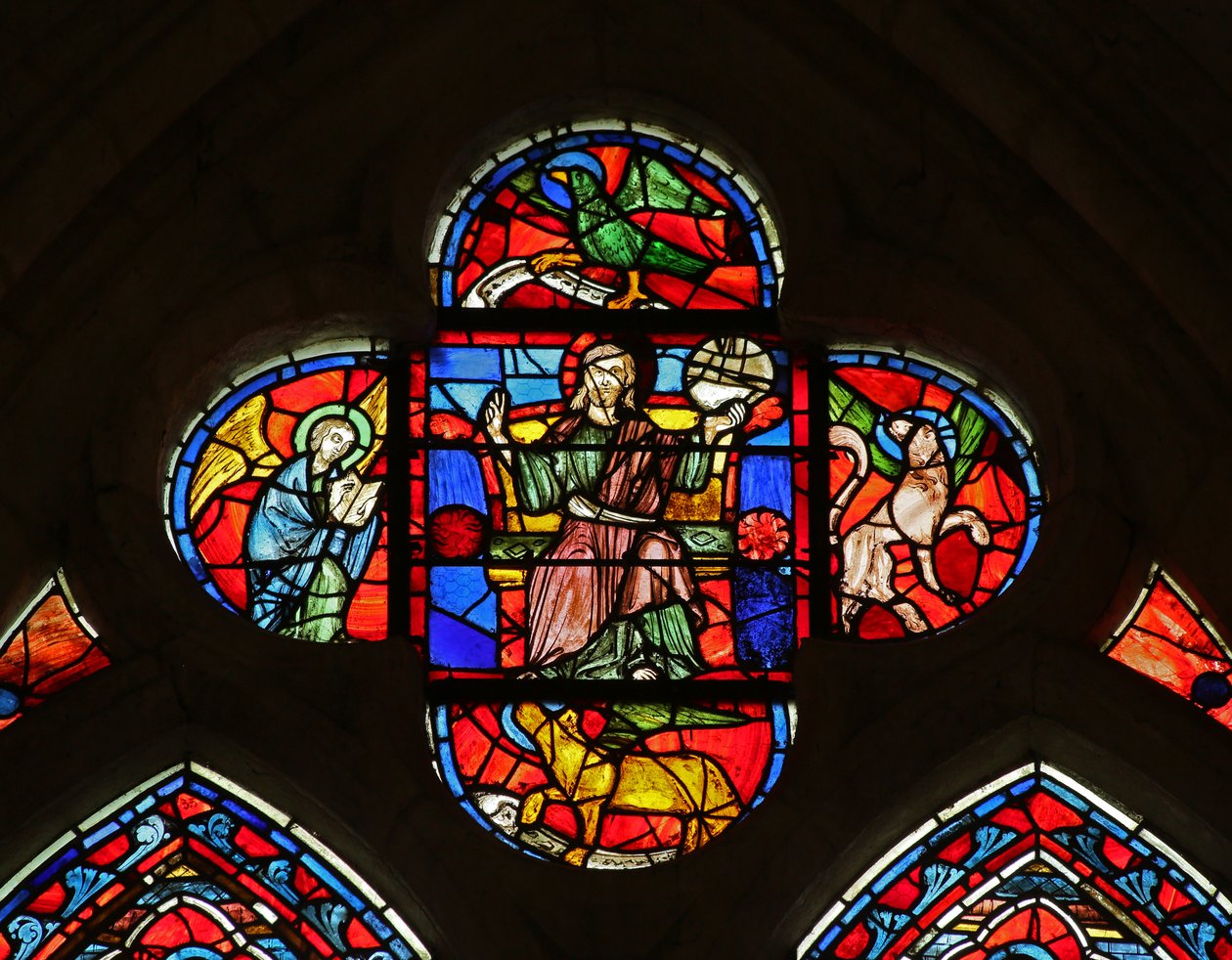 Kristus med evangelisternes symboler af French School