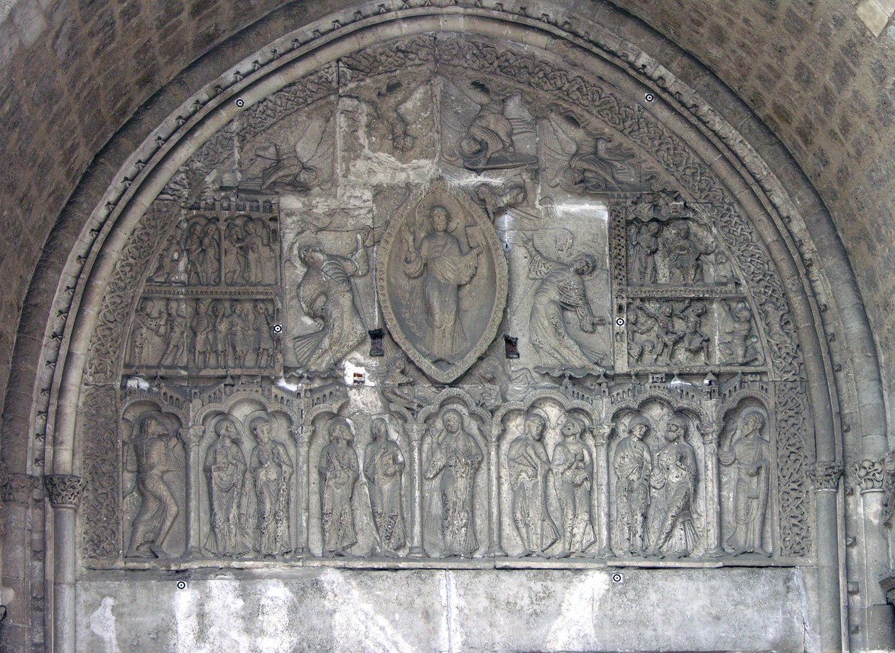 Kristus med to engle og scener fra St. Etiennes liv, fra norddøren af French School