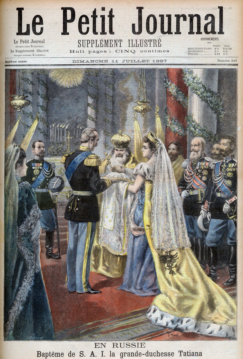 Dåb af storhertuginde Tatiana af Rusland, illustration til Le Petit Journal af French School