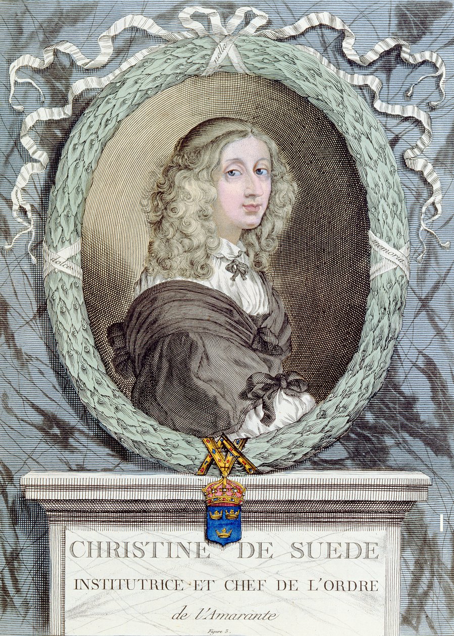 Christina (1626-89) Dronning af Sverige, grundlægger og leder af Amaranthaordenen af French School