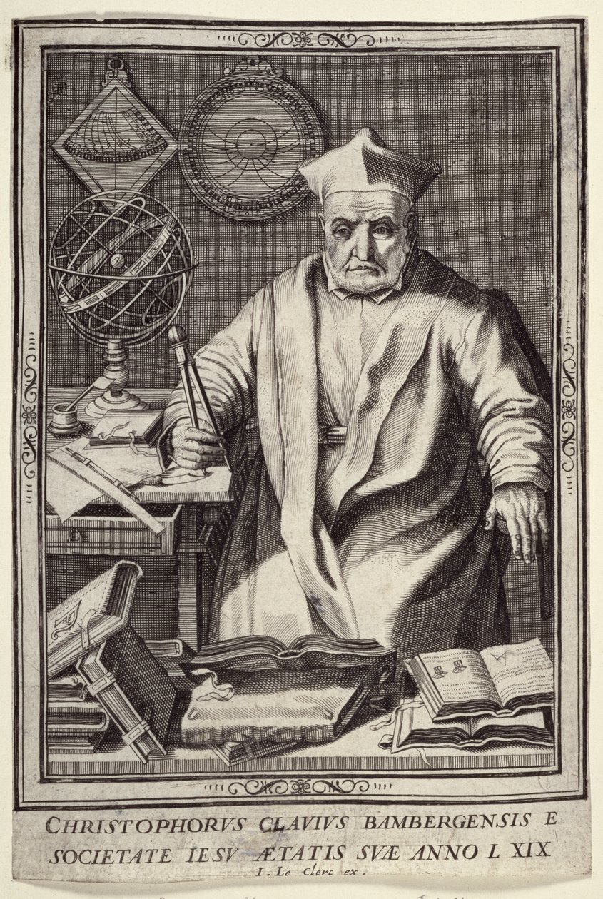 Christopher Clavius (1537-1612) 69 år, udgivet af Jean Le Clerc, ca. 1606-07 af French School