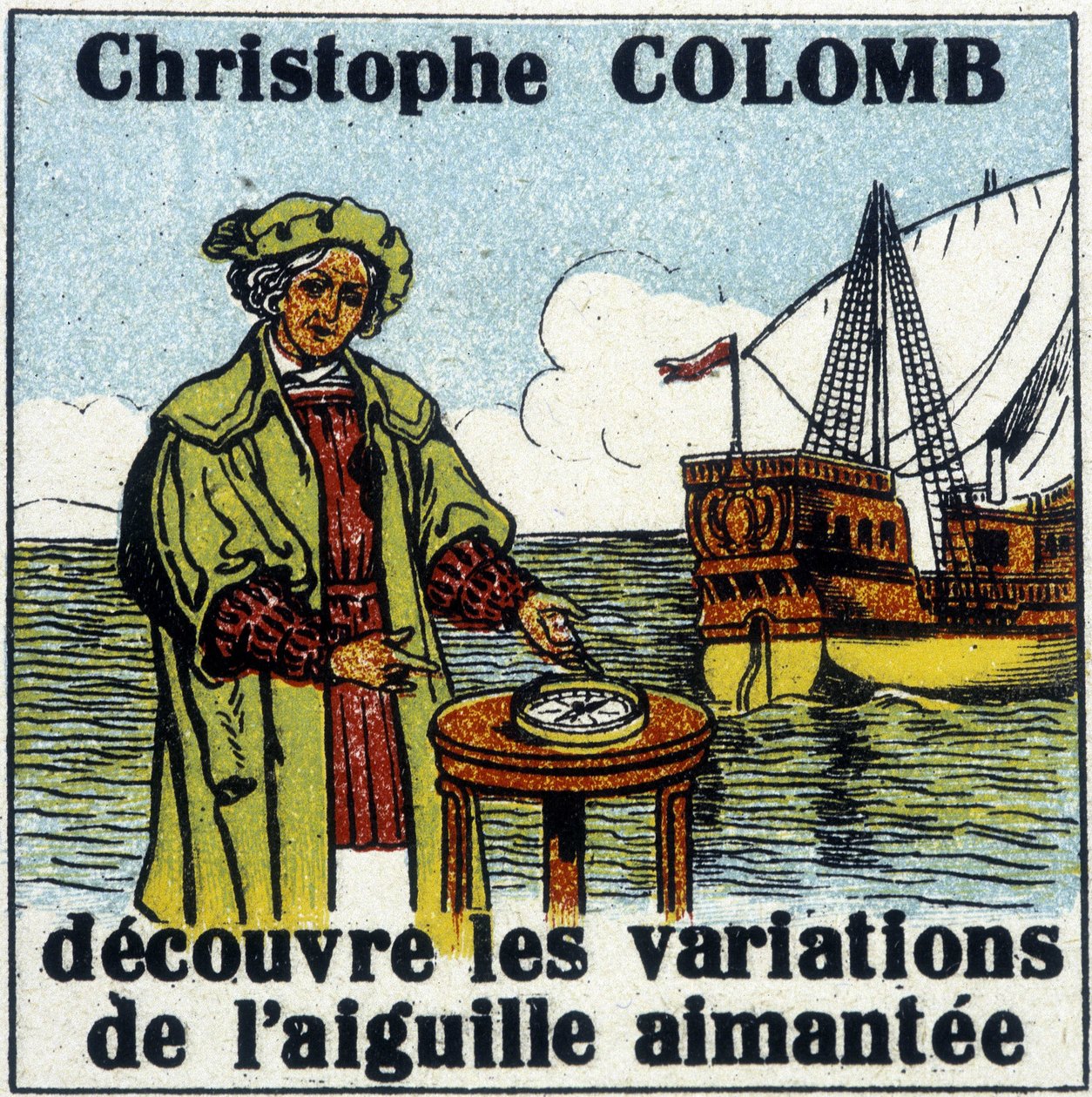 Christopher Columbus opdager variationerne af den magnetiske nål af French School