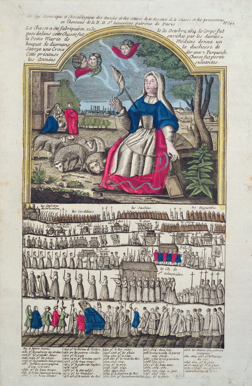 Kronologi og skildring af processionen af St. Genevieve af French School