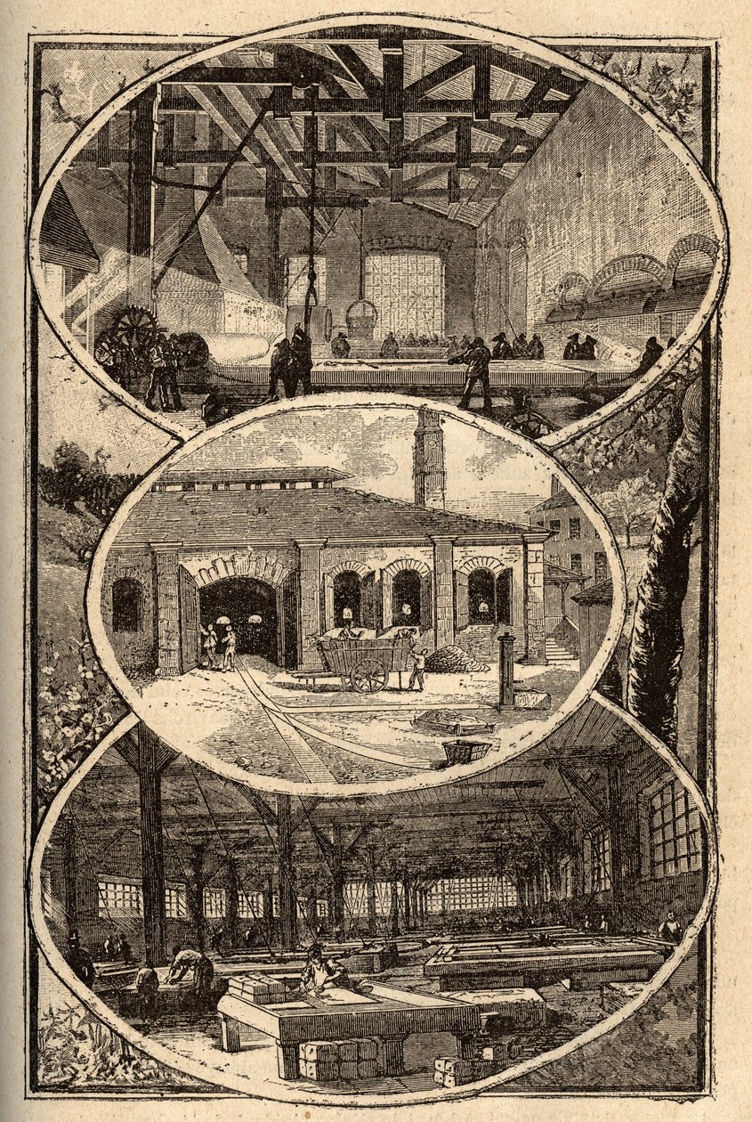 Cirey-sur-Vezouze (Meurthe-et-Moselle) - FREMSTILLING AF IS - indgravering i "" PATRIE"" - PECTUREQUIREE BESKRIVELSE AF FRANKRIG I 6 BIND AF LUCIEN HUARD - slutningen af ​​1800-tallet af French School