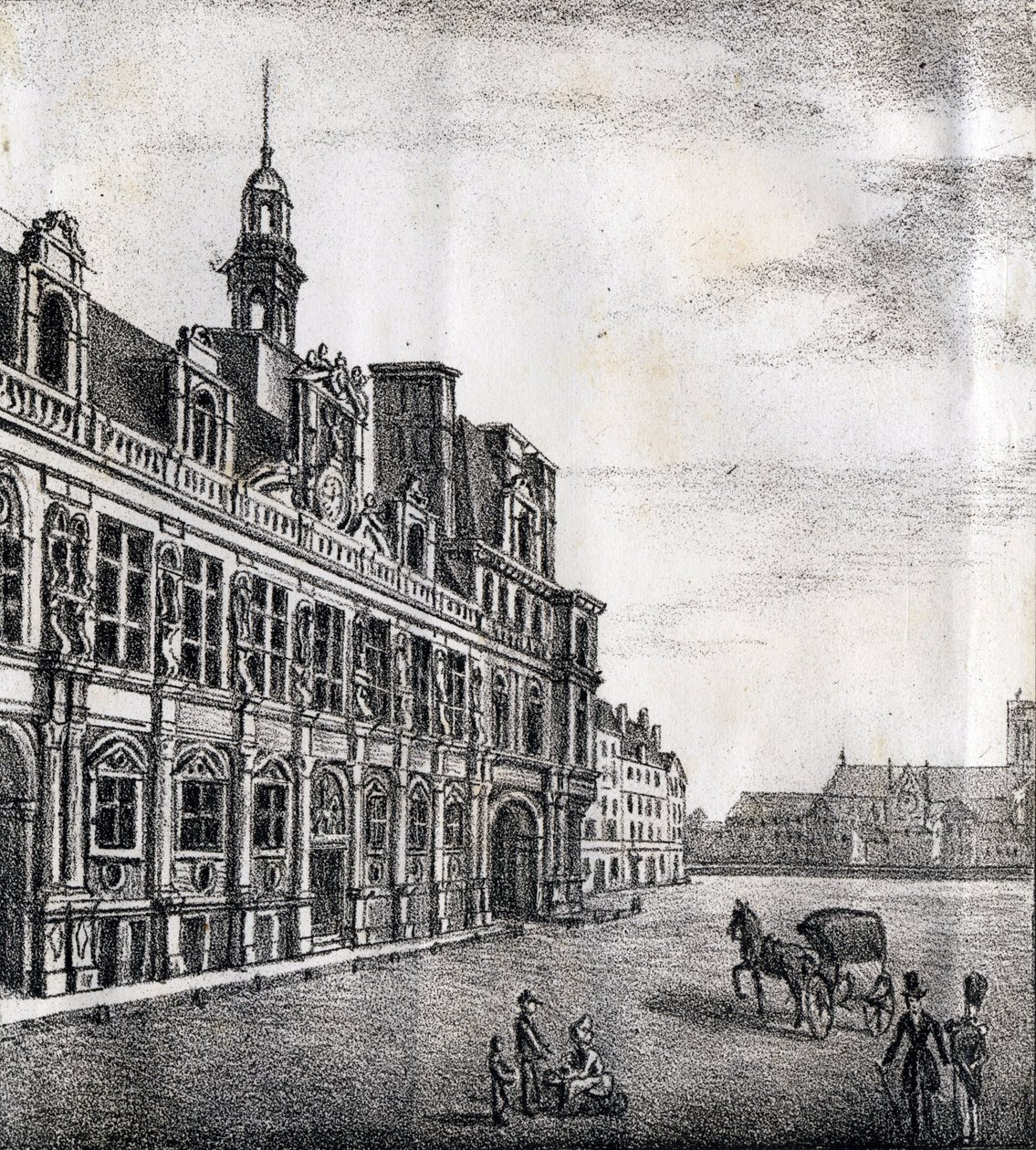 Rådhus - "Alphabet Picturesque des Monumens de Paris" ca. 1840 (gravering) af French School