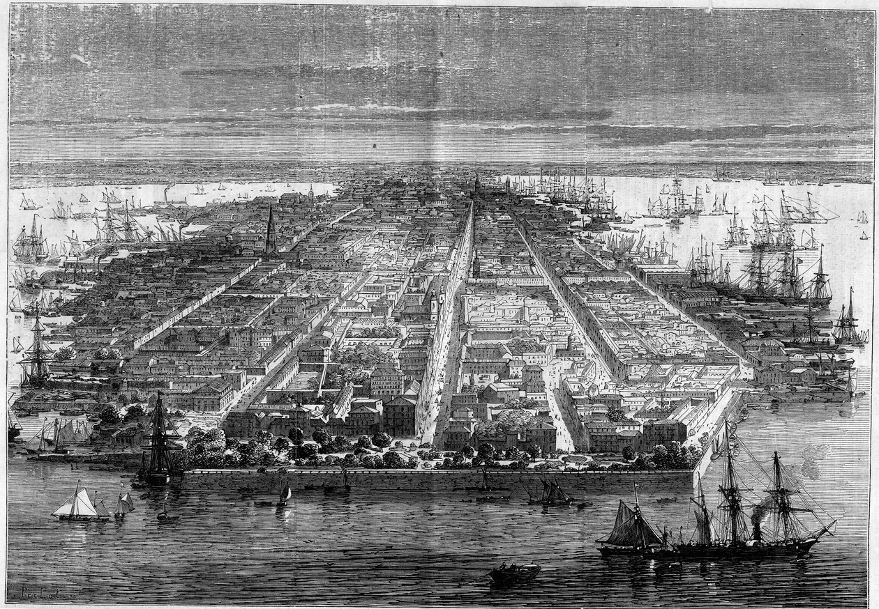 Byudsigt over Charleston, South Carolina, USA af French School