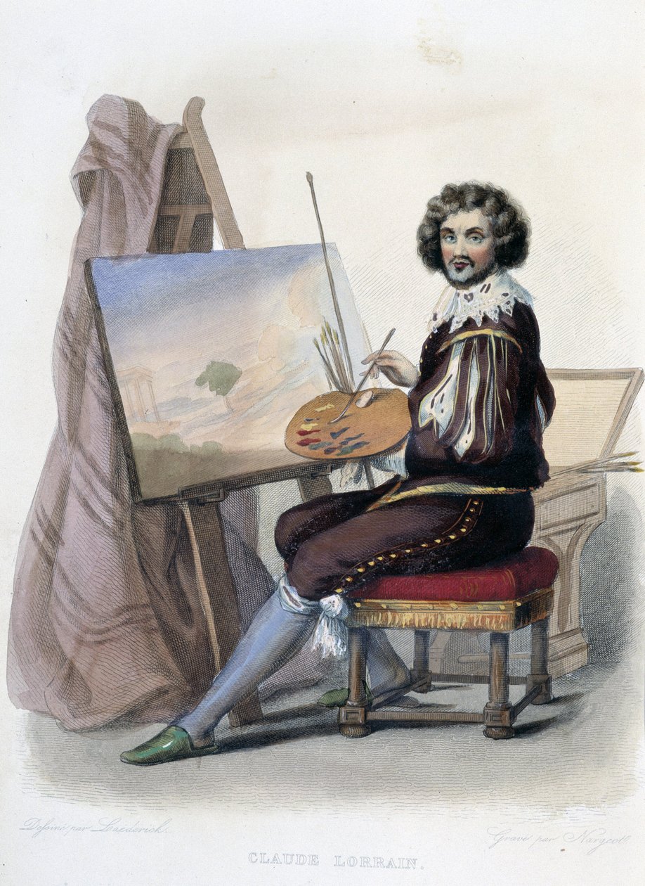 Claude Gellee dit Lorrain (1600-1682) fransk maler- i "" Le Plutarque francais"", af Mennechet, Paris af French School