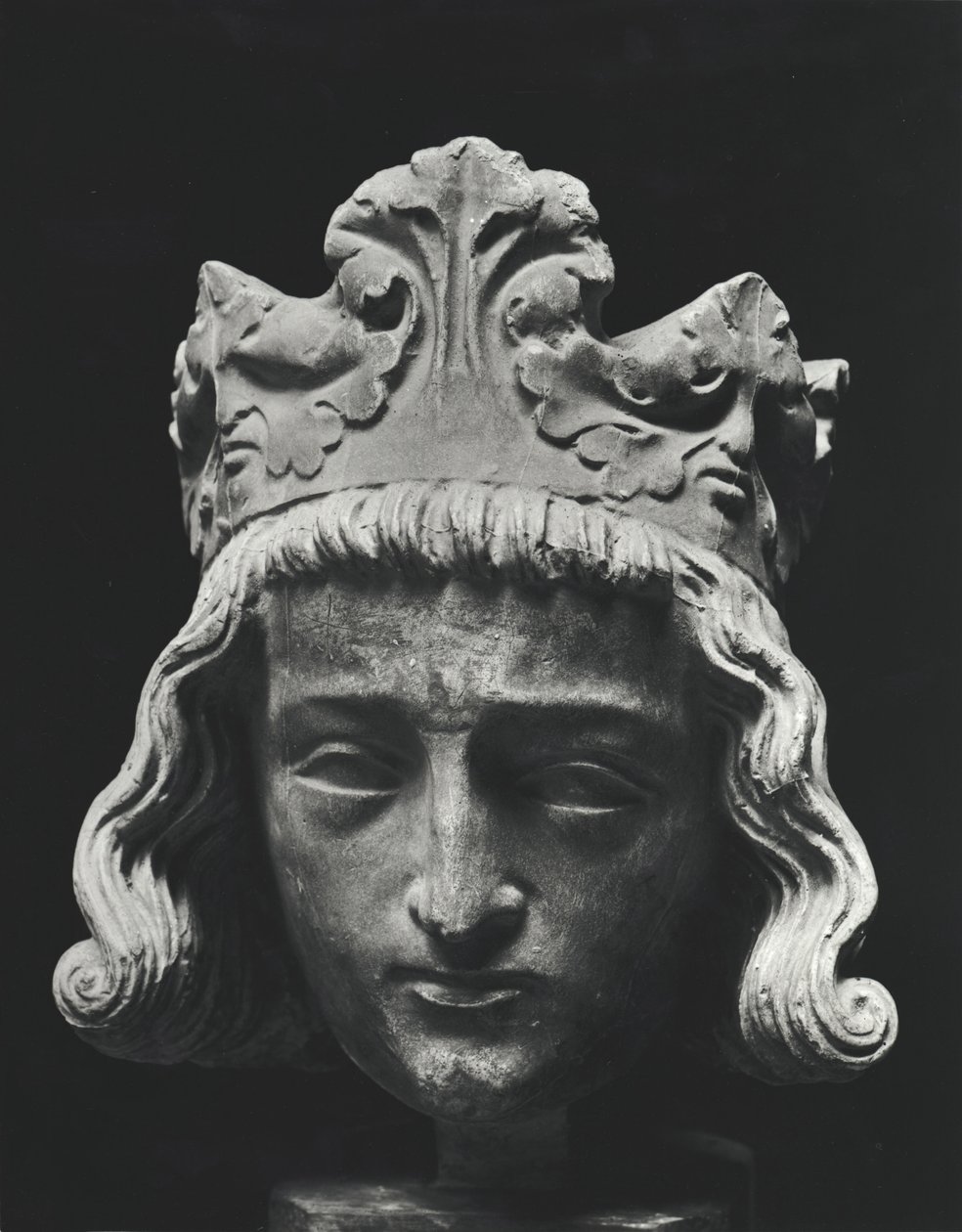 Clovis II (ca. 634-657), Merovinger frankisk konge af Neustrien og Bourgogne (639-657), fra Abbey of Saint-Denis, originalt 13. århundrede (gipsafstøbning) af French School
