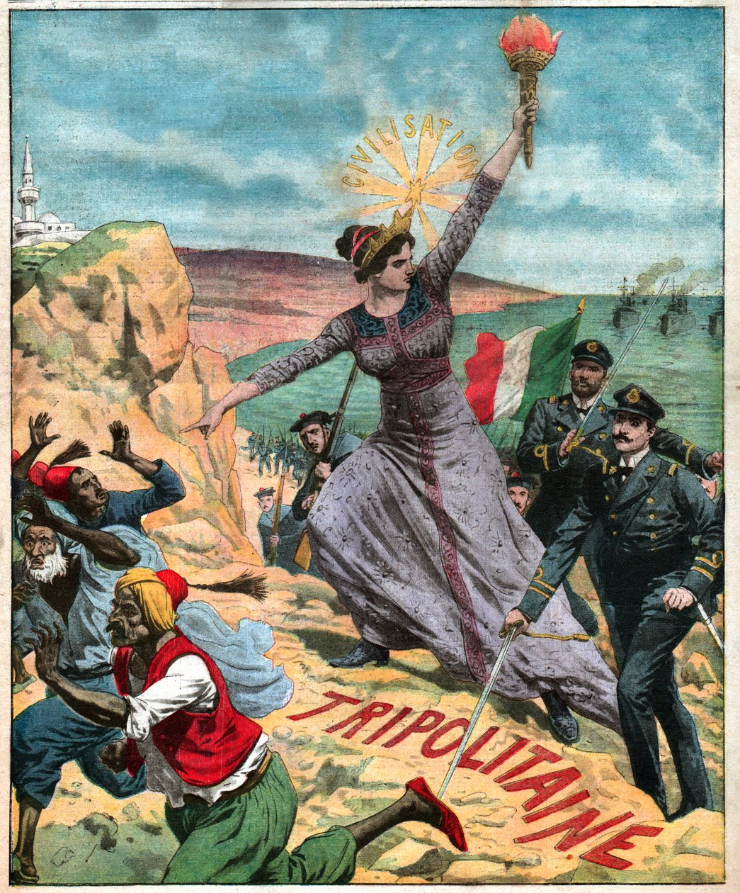 Colonisation italienne en Lybie. Italiensk kolonisering i Lybien. af French School