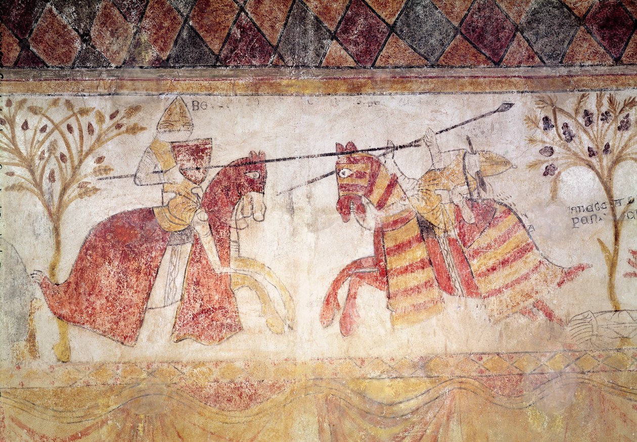 Kamp mellem en Angevin-konge og Manfred, konge af Sicilien (ca. 1232-66) efter 1265 af French School