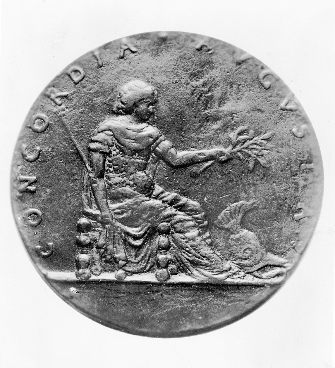 Concordia, på bagsiden af en medaljon, der viser Louis XI (bronze) af French School