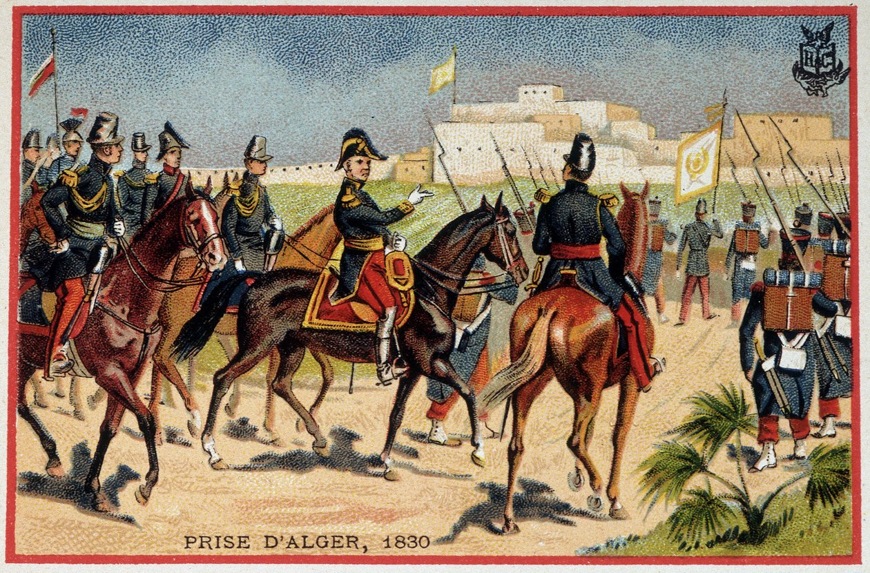 Erobringen af Algeriet: Marechal de Bourmont (Louis Auguste, greve af Bourmont) (1773-1846) ved indtagelsen af Algier af French School
