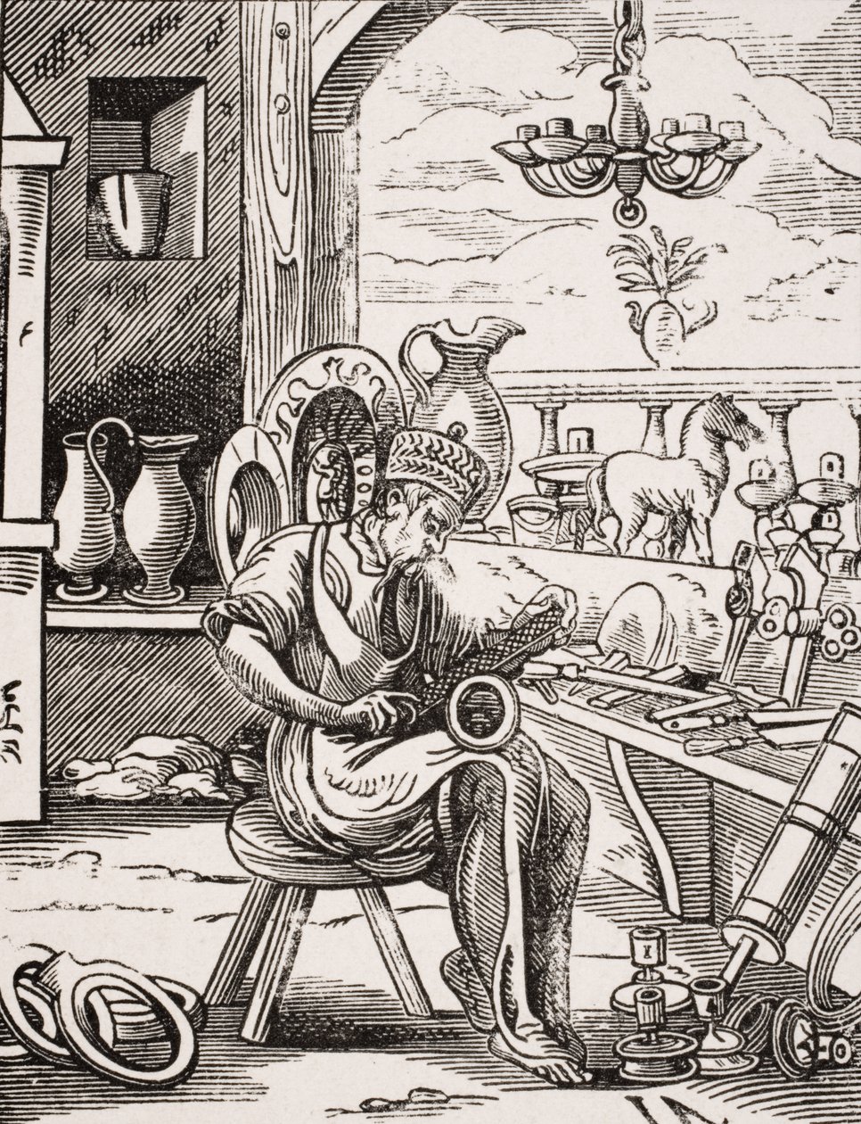Kobbersmed, gengivelse af et træsnit af Jost Amman (1539-91) fra 