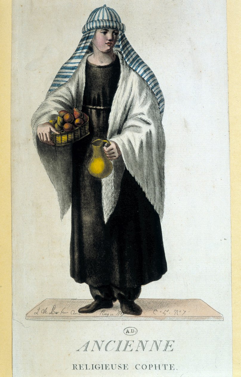 Koptisk nonne i Egypten i det 18. århundrede af French School