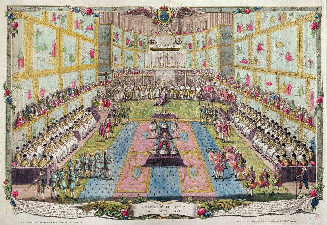 Kroningen af Ludvig XVI i Reims-katedralen den 11. juni 1775 af French School