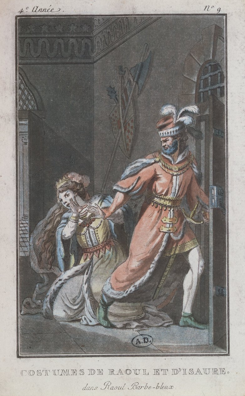 Kostumer af Raoul og Isaure, fra operaen Raoul Barbe-Bleue, 1790 af French School