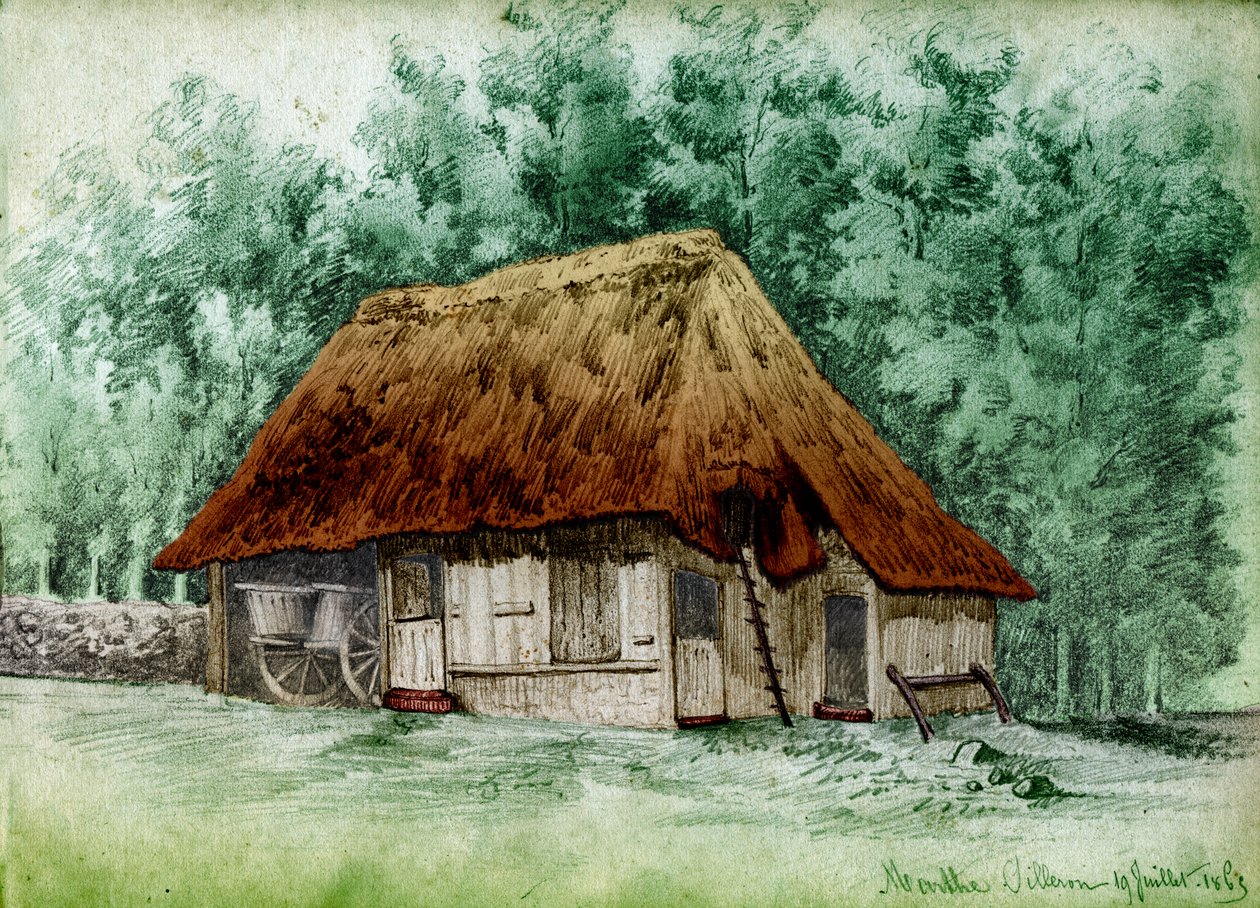 Sommerhus i Frankrig. (tegning af French School