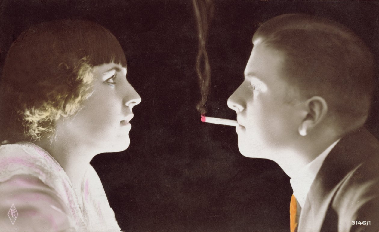 Par med en cigaret, 1917 af French School