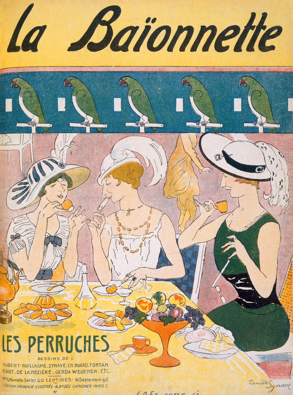 Forsideillustration fra magasinet La Baionnette, 1914-18 af French School