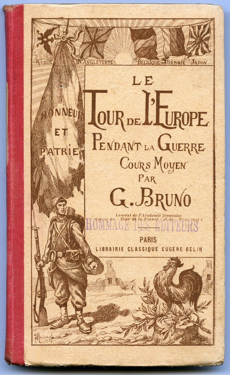 Omslag til bogen "The Tour of Europe under the War" af G. Bruno af French School