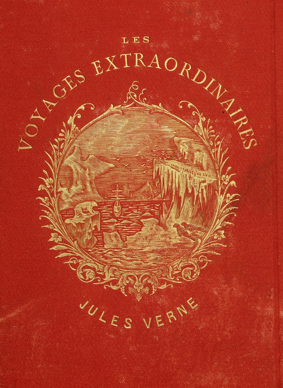 Cover af samlingen "" Les Voyages Extraordinary"" af Jules Verne. Slutningen af det 19. århundrede. af French School