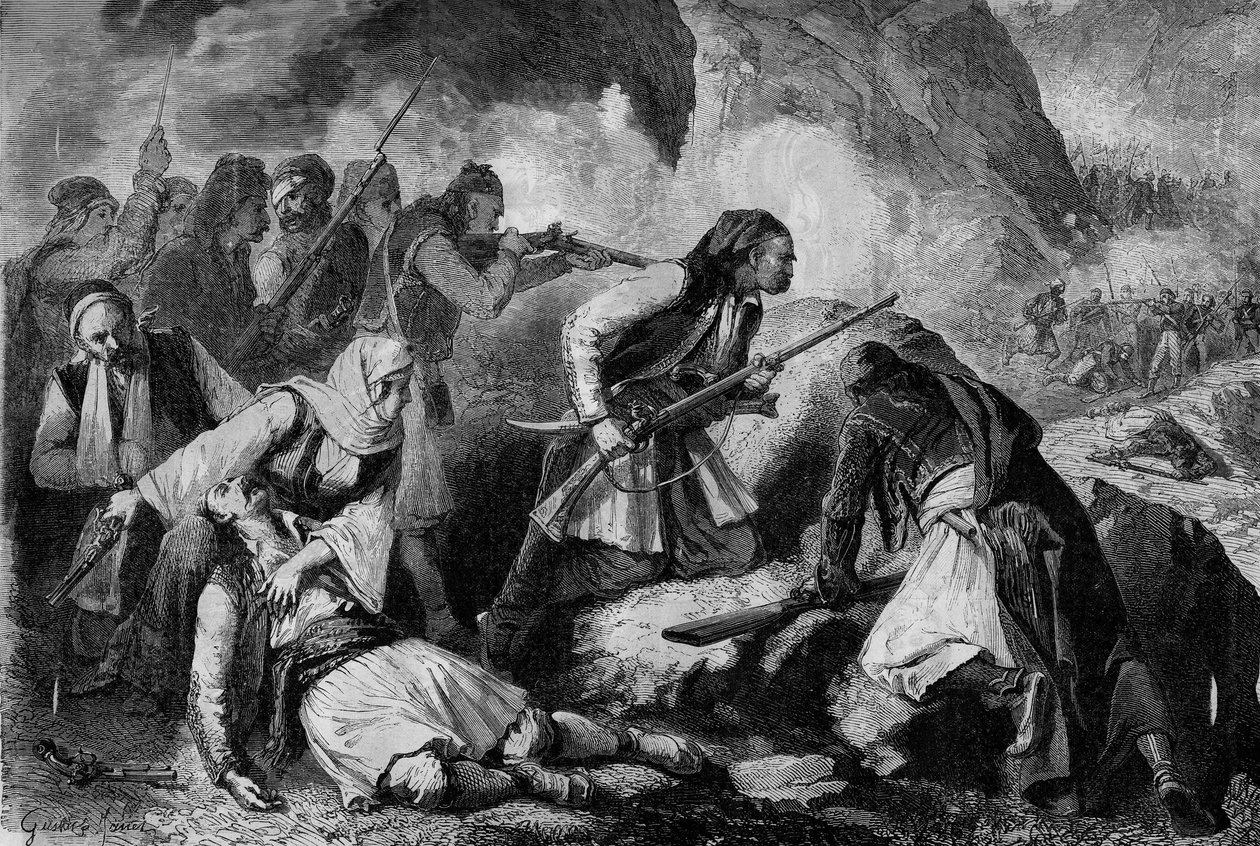 Kretensisk oprør (1866-1869), den kretensiske befolknings oprør mod den osmanniske besættelse: engagement mellem candioterne (indbygger på øen Candia eller Kreta) og tyrkerne af French School