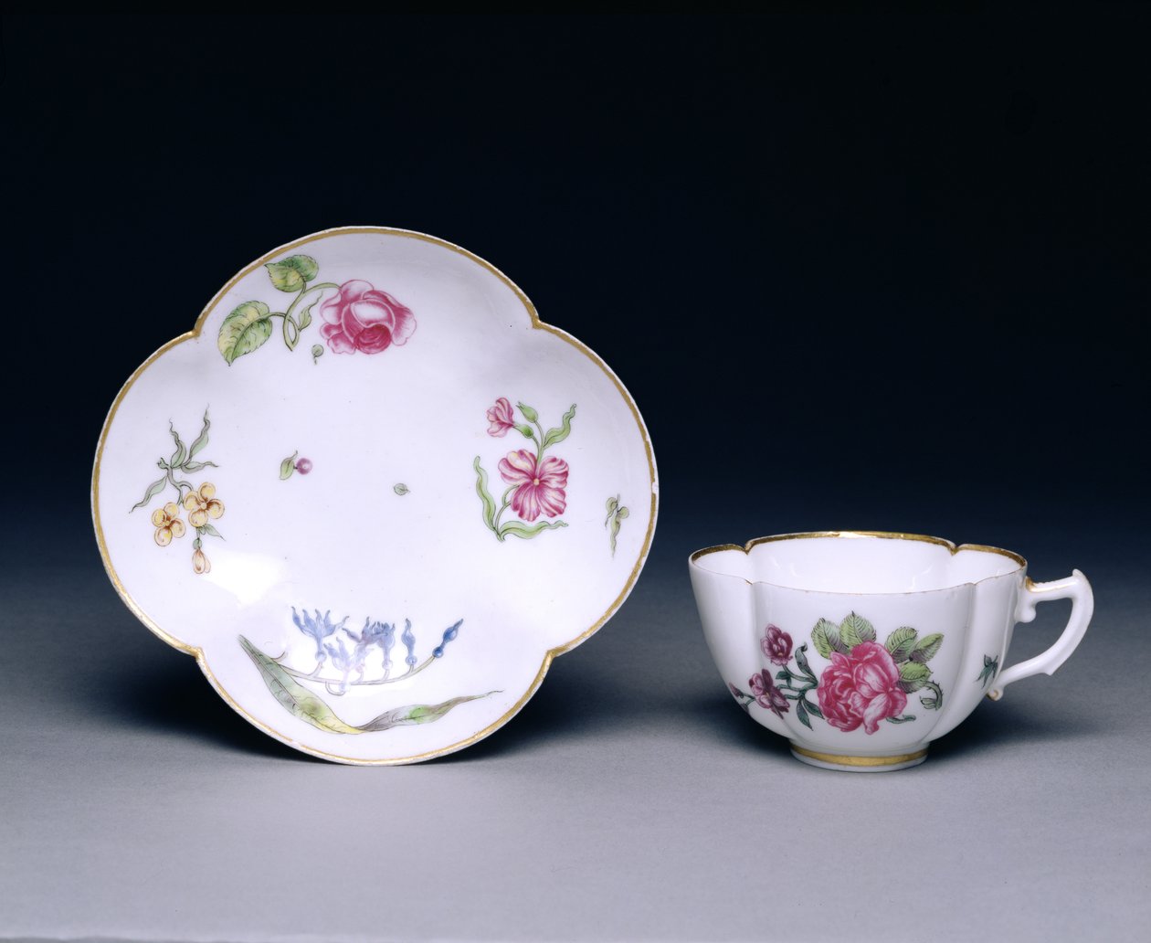 Kop og underkop, Vincennes, ca. 1745-52 (porcelæn) af French School