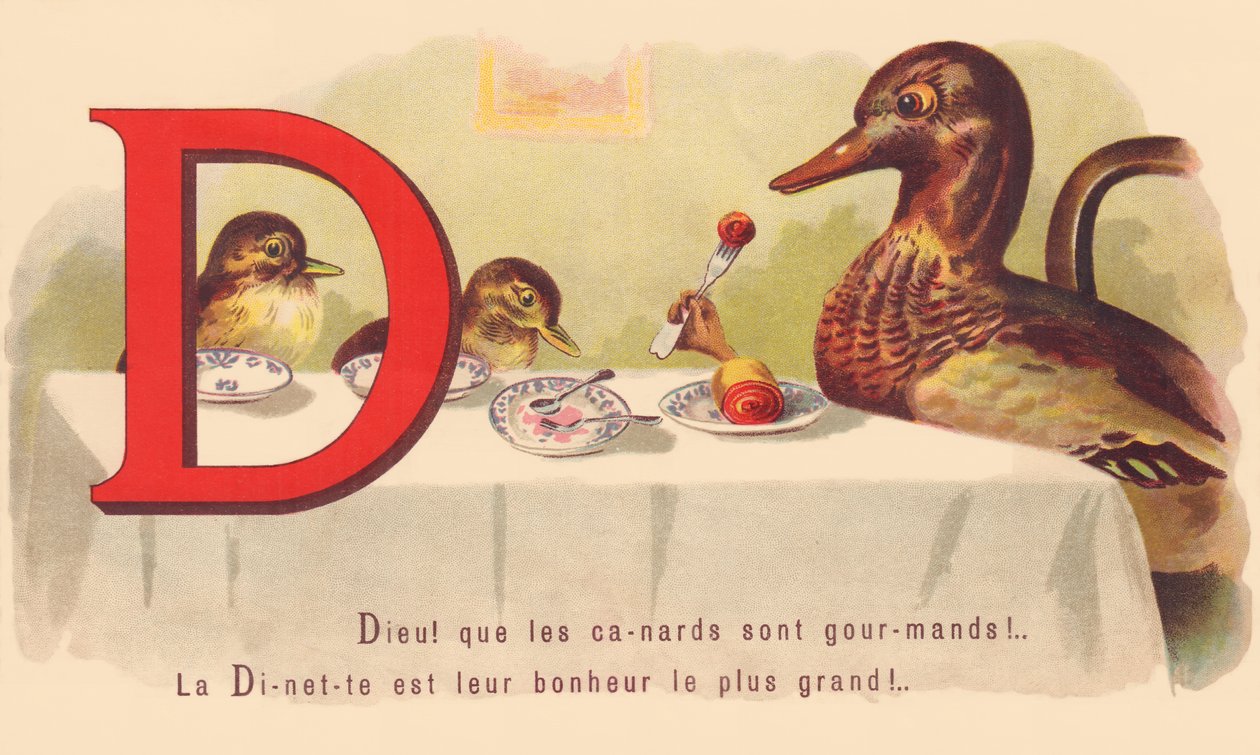 D: Gud! de ænder er grådige! Dinette er deres største lykke! af French School