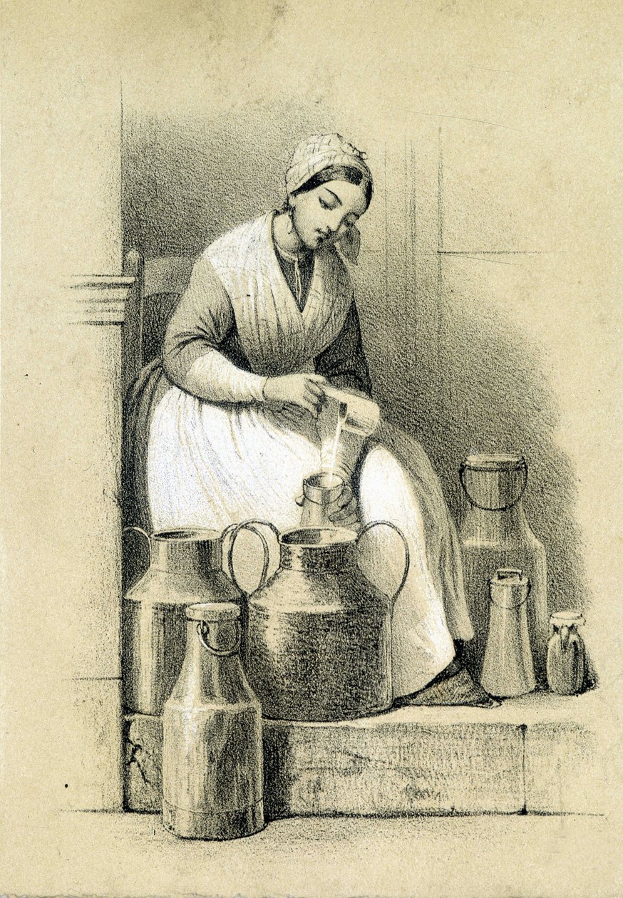 Mejeri, Frankrig, v.1855 af French School
