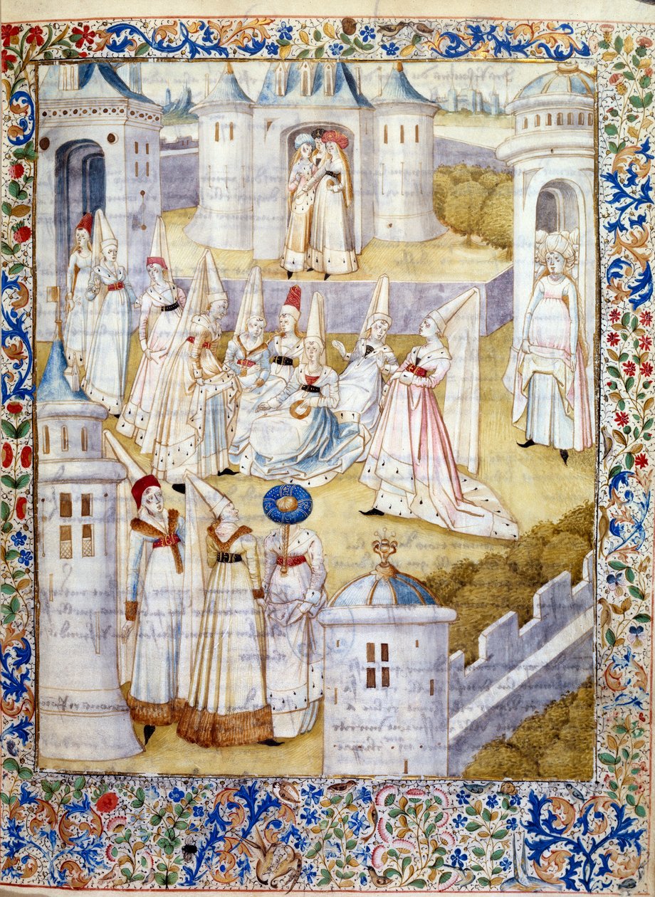 Dans på et slot. Miniature taget fra "The Book of the Lady