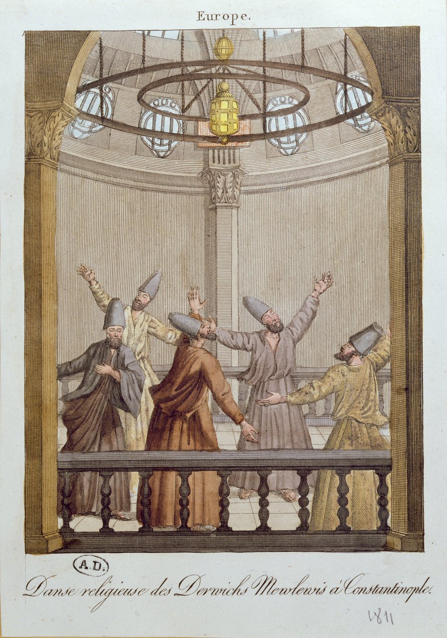Mewlewis-dervishernes dans i Konstantinopel, 1811 af French School