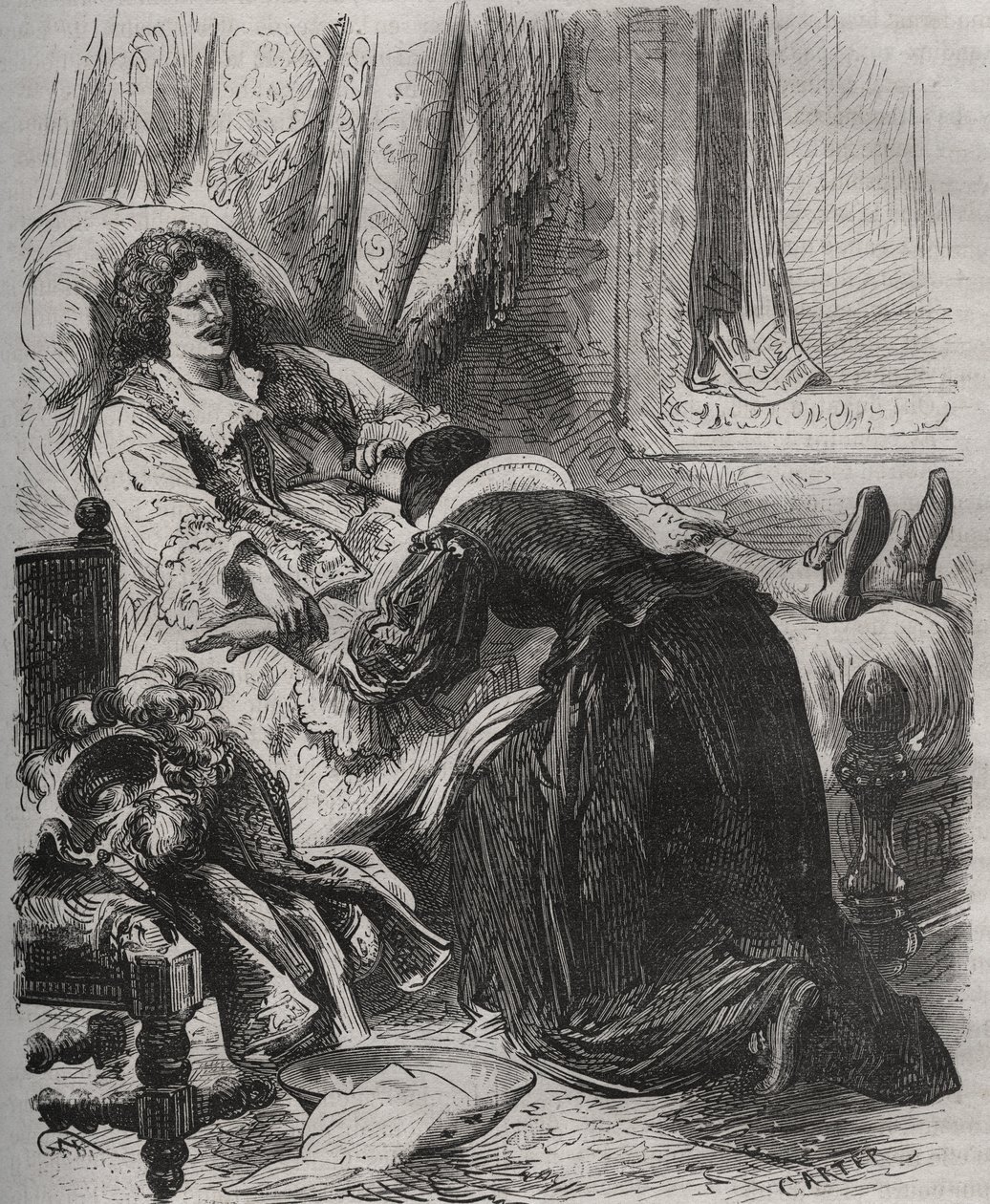 Jean Baptiste (Jean-Baptiste) Poquelins død, dit Moliere (1622-1673), 17. februar af French School