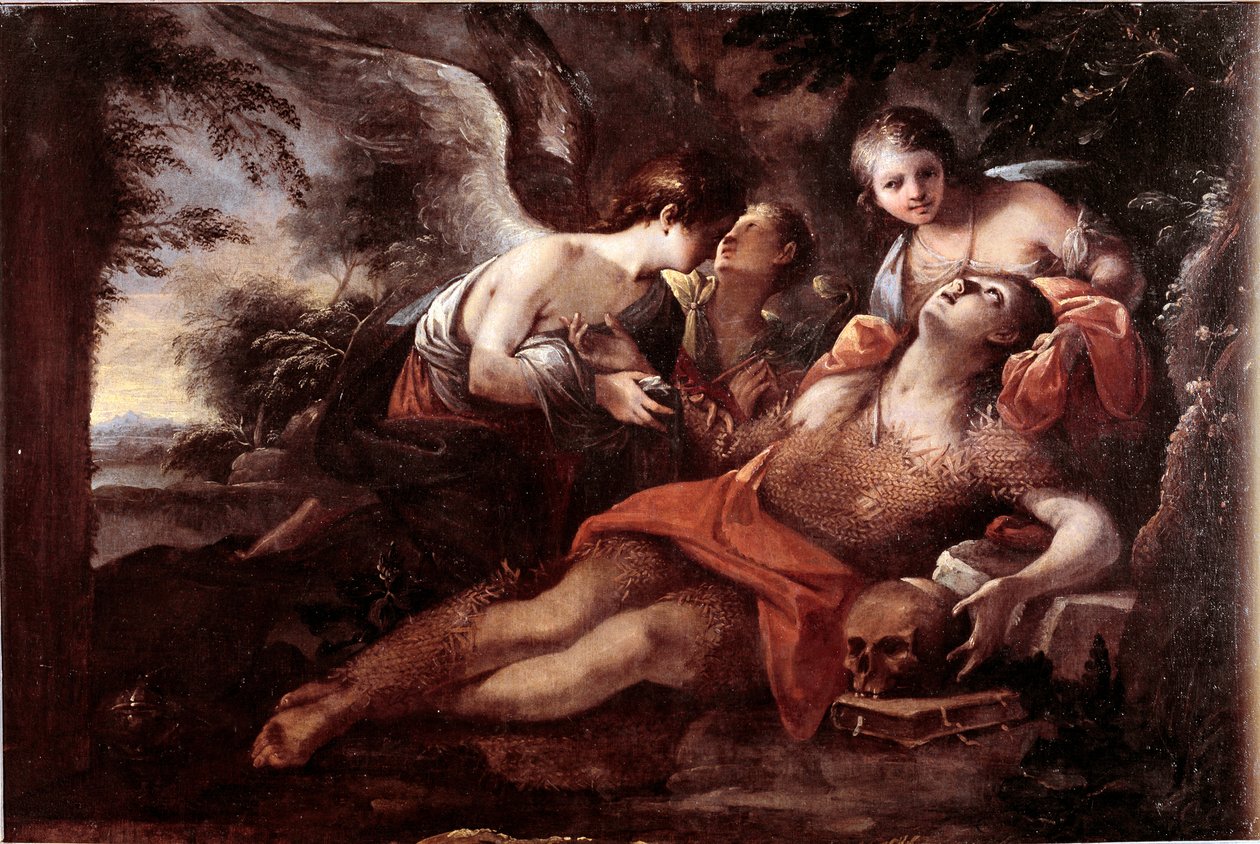 Maria Magdalenes død (olie på lærred af French School