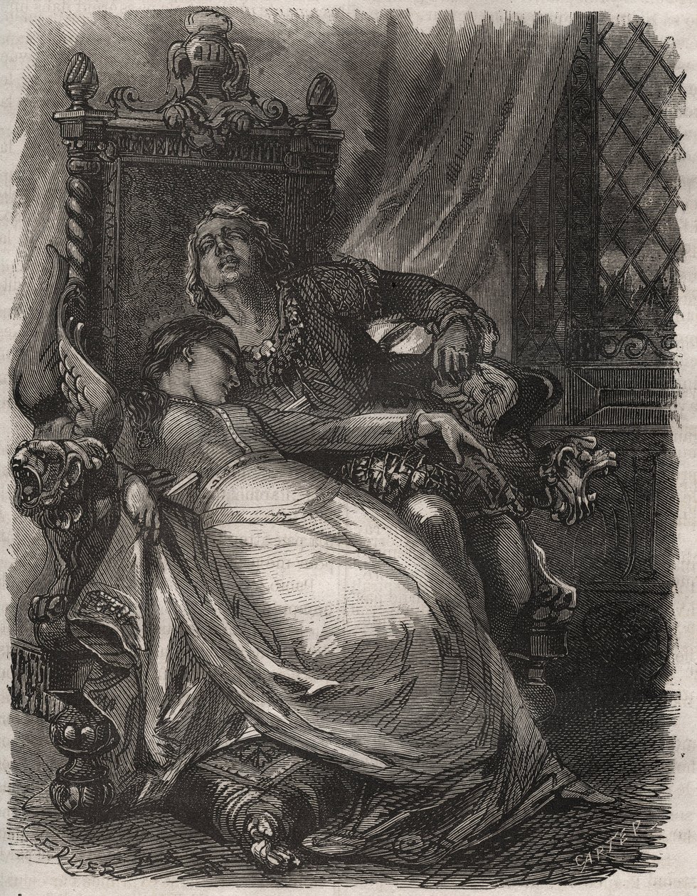 Paolo og Francescas død: Francesca Da Riminis kone (Francoise de Rimini af French School