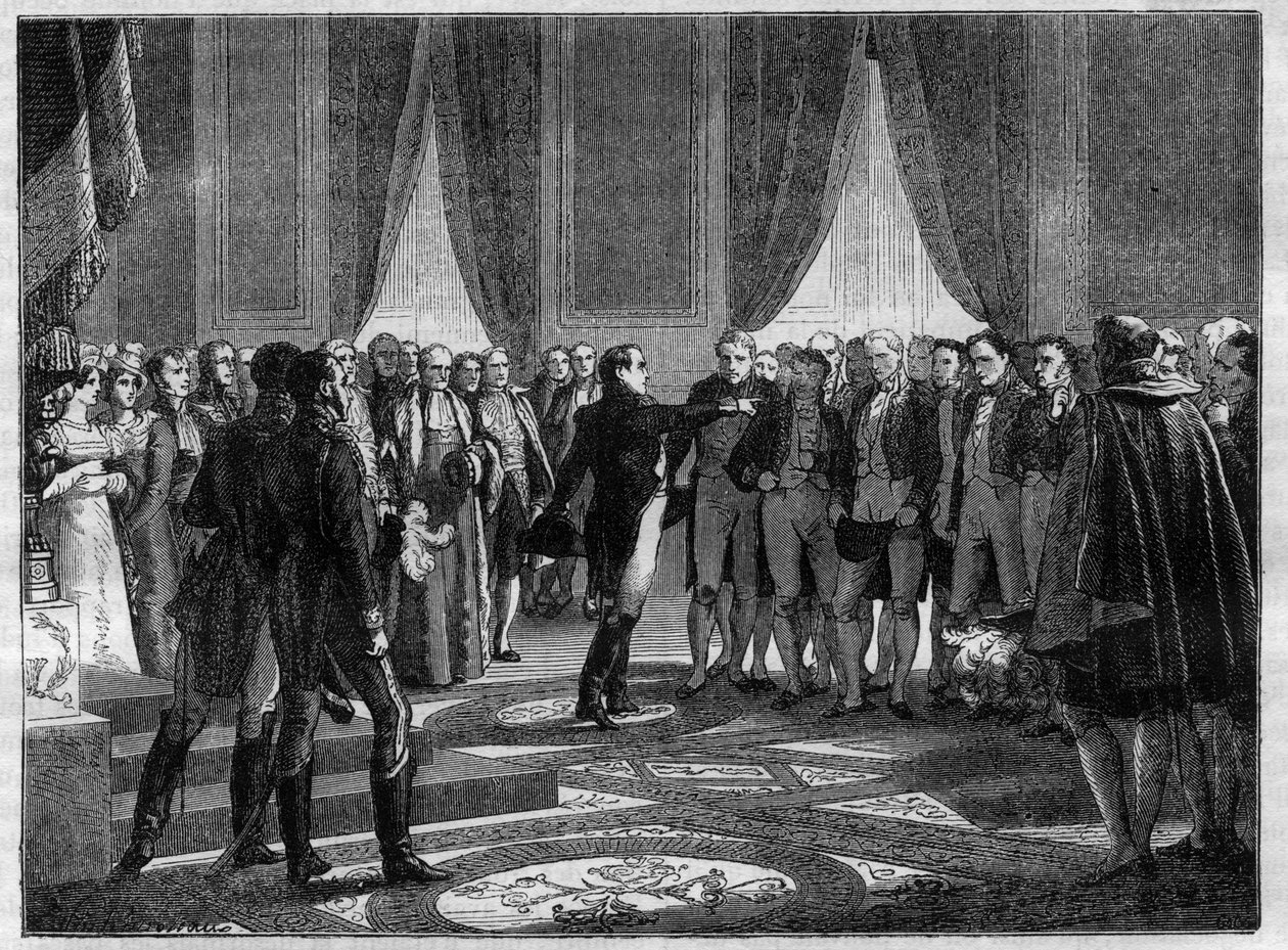 December 1813 - Voldelig apostrof af Napoleon til den lovgivende forsamling - af French School